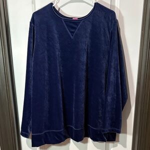 Woman Within Deep Blue Velvet Top